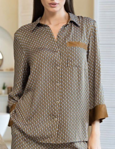 Пижама комплект жакет+брюки Mia-Amore DONNA 5136, Цвет: коричневый, Размеры: 3XL, изображение 4