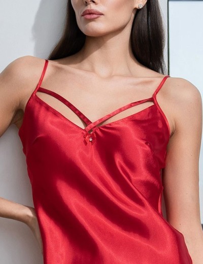 Короткая атласная сорочка Mia-Amore MARY 7430 красный, Цвет: красный, Размеры: 2XL, изображение 5