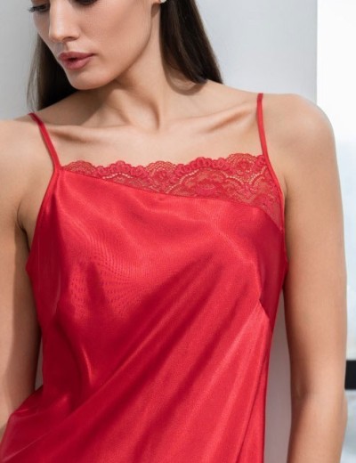 Атласная сорочка с кружевом Mia-Amore MARY 7431 красный, Цвет: красный, Размеры: S, изображение 5