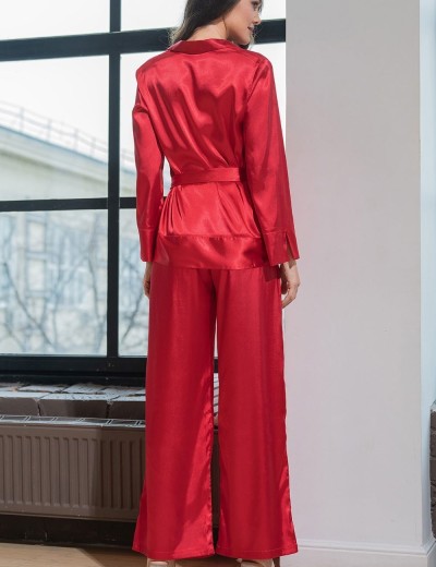 Элегантный комплект из атласа Mia-Amore MARY 7435 красный, Цвет: красный, Размеры: S, изображение 2