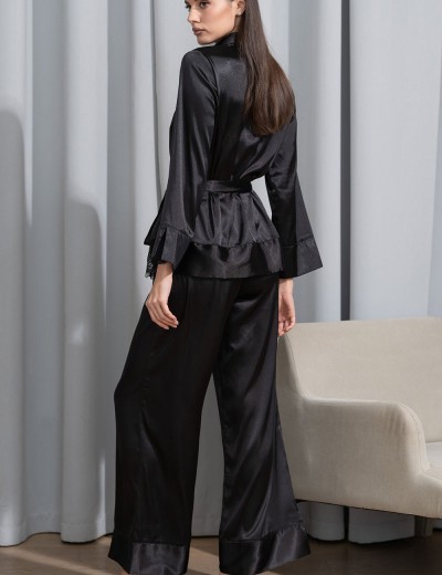 Элегантный комплект из атласа Mia-Amore MARY 7435 черный, Цвет: черный, Размеры: 3XL, изображение 2