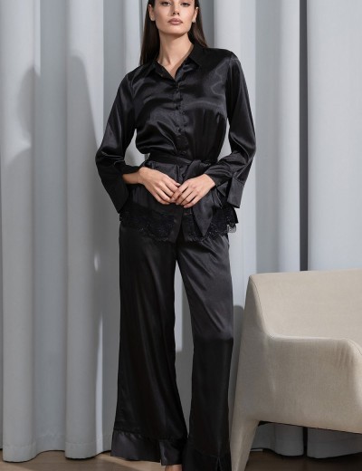 Элегантный комплект из атласа Mia-Amore MARY 7435 черный, Цвет: черный, Размеры: 3XL, изображение 3