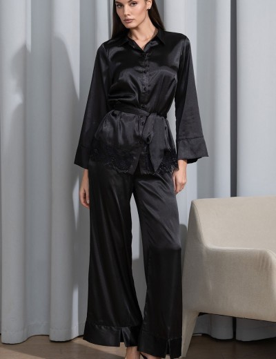 Элегантный комплект из атласа Mia-Amore MARY 7435 черный, Цвет: черный, Размеры: 3XL, изображение 4