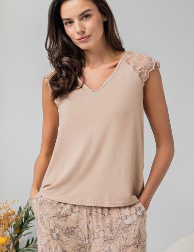 Трикотажная пижама со штанами Mia-Amore NELLY 1946, Цвет: бежевый, Размеры: S, изображение 5