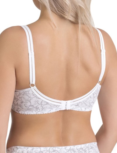 Хлопковый бюстгальтер для кормления Valmira 1122/C белый с серым, Цвет: белый с серым, Размеры: 85C, изображение 2