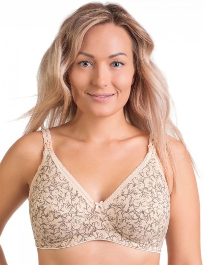 Хлопковый бюстгальтер для кормления Valmira 1123/C бежевый с черным, Цвет: бежевый с черным, Размеры: 80F, изображение 2