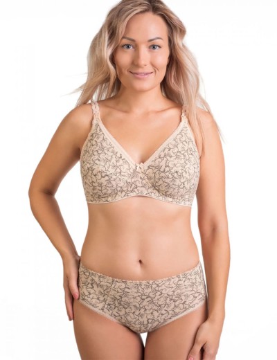 Хлопковый бюстгальтер для кормления Valmira 1123/C бежевый с черным, Цвет: бежевый с черным, Размеры: 80F, изображение 5