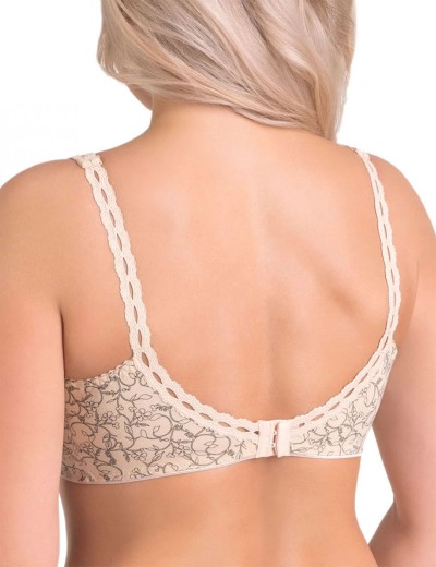Хлопковый бюстгальтер для кормления Valmira 1123/C бежевый с черным, Цвет: бежевый с черным, Размеры: 80F, изображение 3