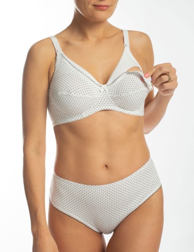 Хлопковый бюстгальтер для кормления Valmira 1123/C белый в крапинку, Цвет: белый в крапинку, Размеры: 85B, изображение 7