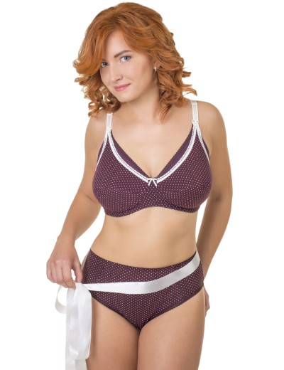 Хлопковый бюстгальтер для кормления Valmira 1123/C вино в крапинку, Цвет: вино в крапинку, Размеры: 85D, изображение 6