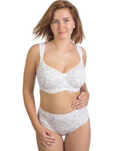 Бюстгальтер для кормления хлопковый Valmira 1132/C белый с серым, Цвет: белый с серым, Размеры: 80H, изображение 6