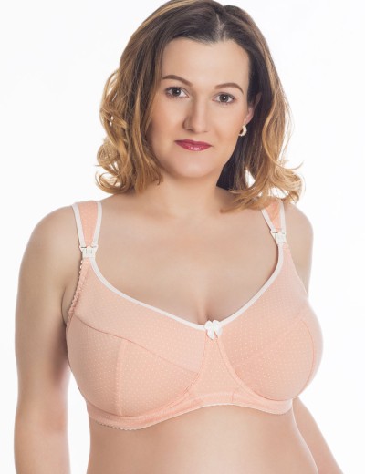 Бюстгальтер для кормления хлопковый Valmira 1132/C нектар персика в крапинку, Цвет: нектар персика в кра, Размеры: 105F, изображение 3