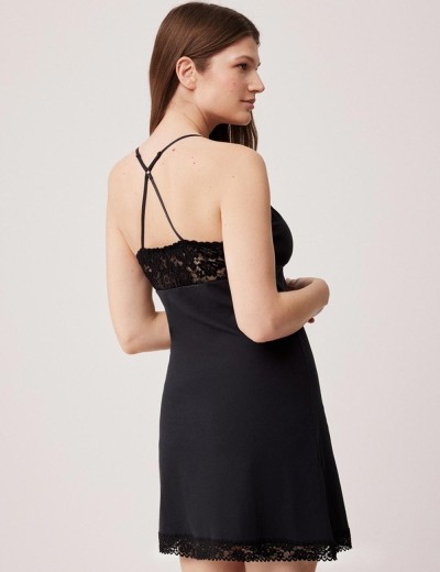 Хлопковая сорочка с кружевом Ysabel Mora 10557 черный, Цвет: черный, Размеры: L, изображение 2