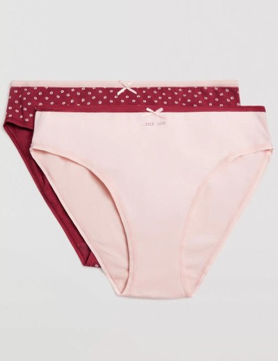 Хлопковые трусы слипы 2 шт Ysabel Mora 19505 INTIMATES, Цвет: светло-розовый+вишне, Размеры: S, изображение 4