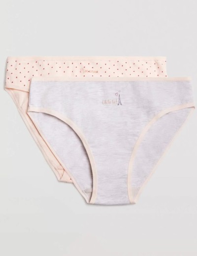 Набор трусов слипов 2 шт Ysabel Mora 19509 INTIMATES, Цвет: светло-розовый+серый, Размеры: L, изображение 3