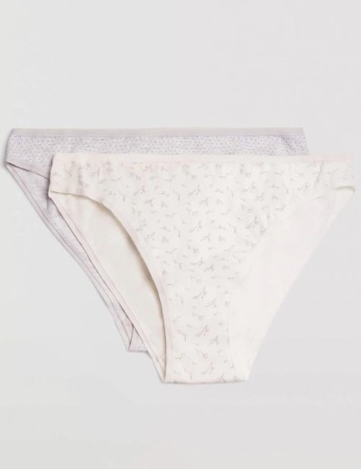 Набор трусов слип-мини 2 шт Ysabel Mora 19512 INTIMATES, Цвет: светло-серый+белый, Размеры: S, изображение 4