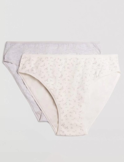 Набор трусов слип-миди 2 шт Ysabel Mora 19513 INTIMATES, Цвет: светло-серый+белый, Размеры: S, изображение 2