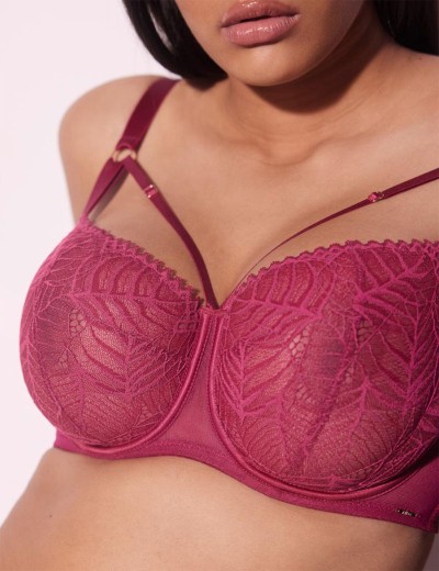 Кружевной бюстгальтер балконет Alles BEVERLY M фуксия, Цвет: фуксия, Размеры: 70I, изображение 5