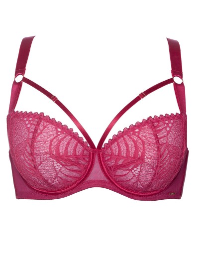 Кружевной бюстгальтер балконет Alles BEVERLY M фуксия, Цвет: фуксия, Размеры: 70I, изображение 9
