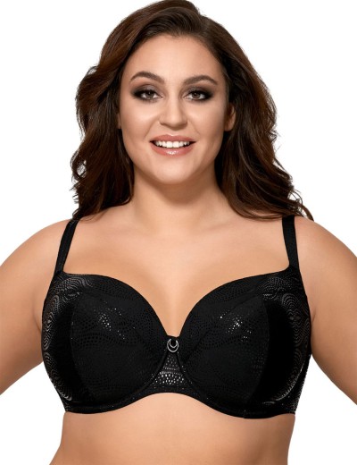 Купальный лиф с мерцающим узором плотная чашка Ava SK126 U, Цвет: черный, Размеры: 80C, изображение 3