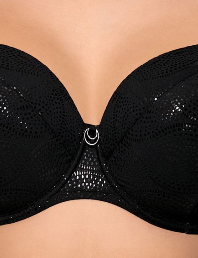 Купальный лиф с мерцающим узором плотная чашка Ava SK126 U, Цвет: черный, Размеры: 80C, изображение 4