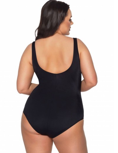 Купальник женский закрытый Ava SKJ 51 MOCCA, Цвет: чёрно-бежевый, Размеры: 90C, изображение 3