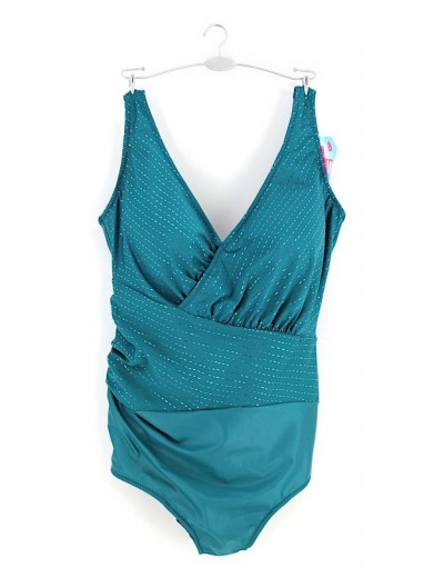 Слитный купальник с драпировкой Ava SKJ44, Цвет: изумруд, Размеры: 95C, изображение 7