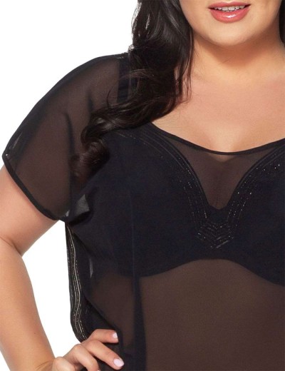 Платье пляжное Ava SP23 Black, Цвет: черный, Размеры: 2XL/3XL, изображение 6 Платье пляжное Ava SP23 Black, Цвет: черный, Размеры: 2XL/3XL, изображение 6