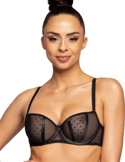 Мягкий бюстгальтер балконет MAT DOTSSY M-3714-2-1 czarny, Цвет: черный, Размеры: 90B, изображение 3