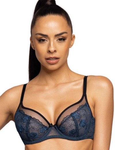 Бюстгальтер с мягкой чашкой MAT SADDIE M-3758-2 czarno-granatowy, Цвет: черный+синий, Размеры: 95E, изображение 3