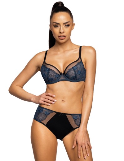 Бюстгальтер с мягкой чашкой MAT SADDIE M-3758-2 czarno-granatowy, Цвет: черный+синий, Размеры: 95E, изображение 5