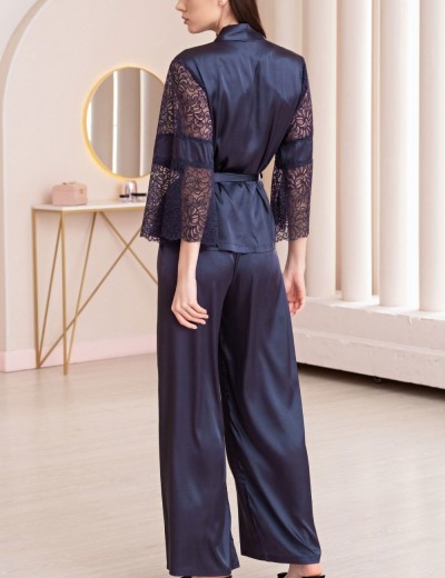 Костюм тройка из атласа и кружева Mia-Amore MISTY 7266 черника, Цвет: черника, Размеры: L, изображение 3