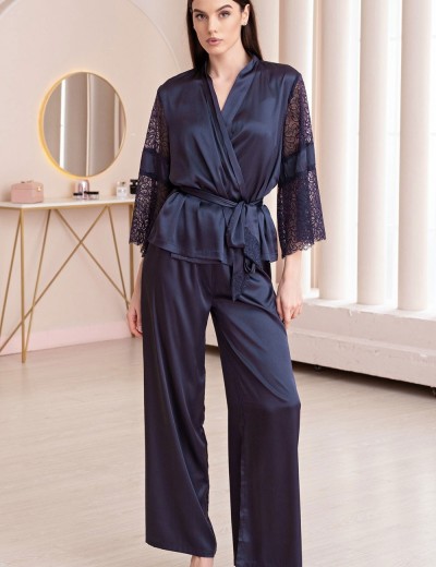 Костюм тройка из атласа и кружева Mia-Amore MISTY 7266 черника, Цвет: черника, Размеры: L, изображение 4