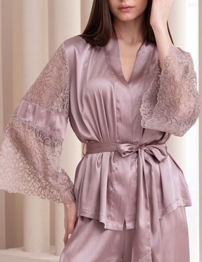 Костюм тройка из атласа и кружева Mia-Amore MISTY 7266 латте, Цвет: латте, Размеры: L, изображение 5