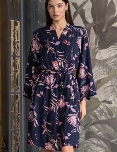 Халат для дома Mia-Amore NIGHT GARDEN 5193, Цвет: темно-синий, Размеры: L/XL, изображение 3