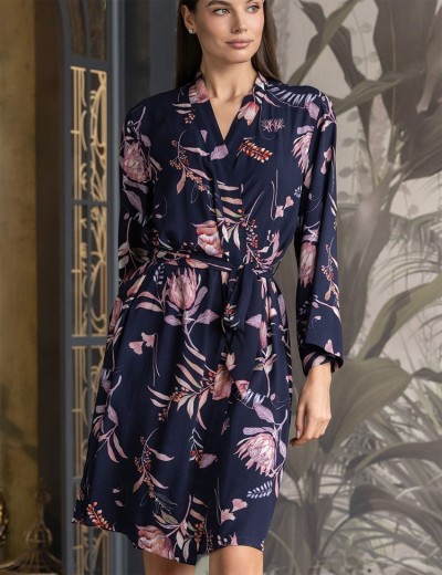 Халат для дома Mia-Amore NIGHT GARDEN 5193, Цвет: темно-синий, Размеры: L/XL, изображение 4