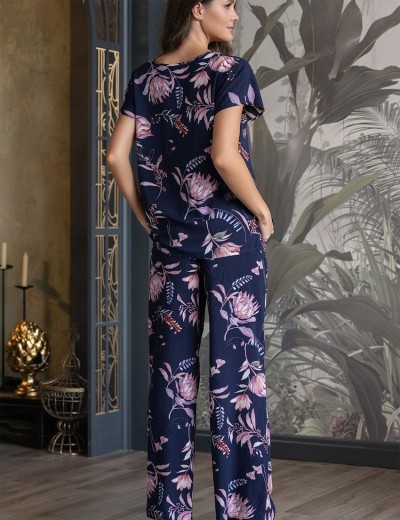 Домашний комплект женский Mia-Amore NIGHT GARDEN 5194, Цвет: темно-синий, Размеры: 2XL, изображение 2