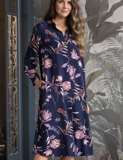 Платье-рубашка Mia-Amore NIGHT GARDEN 5197, Цвет: темно-синий, Размеры: M, изображение 3