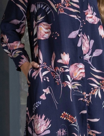 Платье-рубашка Mia-Amore NIGHT GARDEN 5197, Цвет: темно-синий, Размеры: M, изображение 6