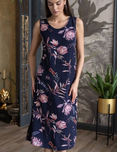 Сорочка на широких бретелях Mia-Amore NIGHT GARDEN 5198, Цвет: темно-синий, Размеры: XL, изображение 3