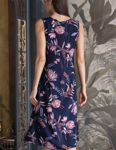 Сорочка на широких бретелях Mia-Amore NIGHT GARDEN 5198, Цвет: темно-синий, Размеры: XL, изображение 2