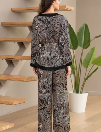 Женский костюм из шёлка Mia-Amore SELESTA 4046, Цвет: черный, Размеры: 3XL, изображение 2