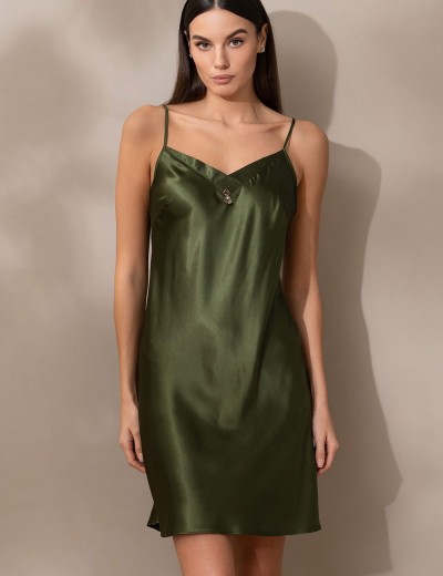 Ночная сорочка из шёлка Mia-Amore VITTORIA 5150 темный хаки, Цвет: темный хаки, Размеры: 2XL, изображение 4