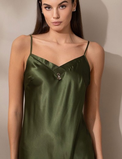 Ночная сорочка из шёлка Mia-Amore VITTORIA 5150 темный хаки, Цвет: темный хаки, Размеры: 2XL, изображение 5