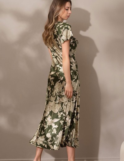 Сорочка шелковая большого размера Mia-Amore VITTORIA 5158 темный хаки, Цвет: темный хаки, Размеры: 5XL, изображение 2