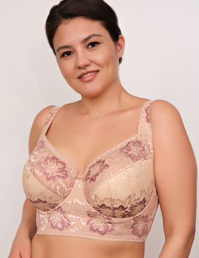 Бюстье для большой груди Valmira 1144 бежевый с розовым рубином, Цвет: бежевый с розовым ру, Размеры: 80F, изображение 3