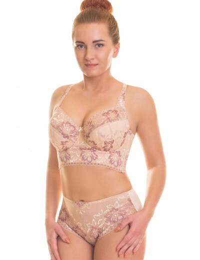 Бюстье для большой груди Valmira 1144 бежевый с розовым рубином, Цвет: бежевый с розовым ру, Размеры: 80F, изображение 7