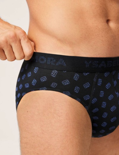 Набор мужских слипов Ysabel Mora 20315 (2 шт), Цвет: черный+синий, Размеры: L, изображение 2