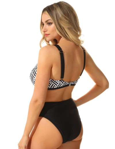 Купальник с высокими плавками Jolidon FJ61, Цвет: черно-белый, Размеры: 85D, изображение 2