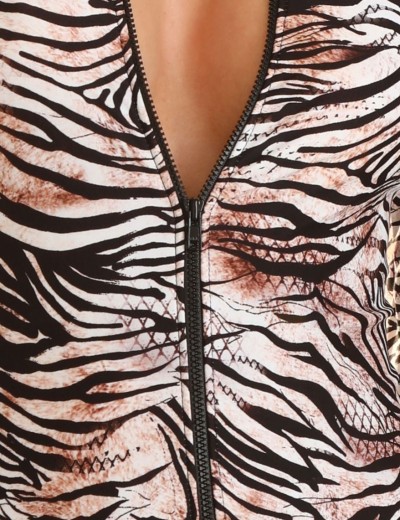 Закрытый купальник с длинным рукавом Jolidon FR156I тигровый, Цвет: тигровый, Размеры: 80B, изображение 3